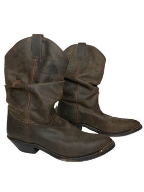 Double H Leather Slouch Cowboy Boots. Size 11